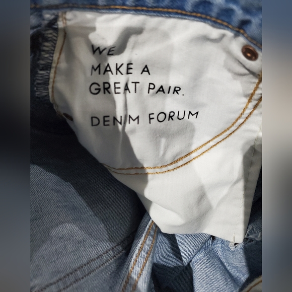 ARITIZA DENIM FORUM Ex Boyfriend short blue button fly size 25 - Picture 6 of 7